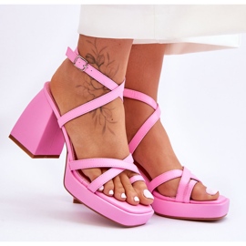 FS1 Sandálias de salto e plataforma da moda rosa claro rosa secreto 6