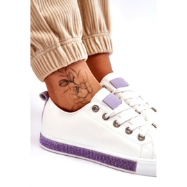 PS1 Tênis feminino baixo com jatos branco-roxo Demira 7