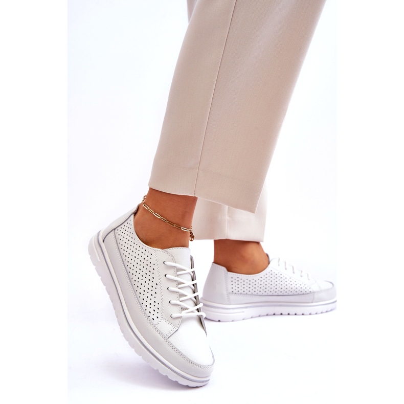 Vinceza Tênis esportivo feminino de couro branco elami 4