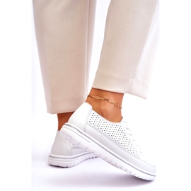 Vinceza Tênis esportivo feminino de couro branco elami 5