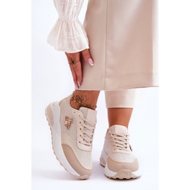 PS1 Sapatos esportivos brilhantes com decoração bege séneca 1