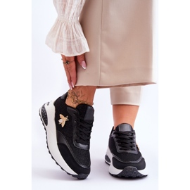 PS1 Sapatos esportivos brilhantes com decoração de séneca preta preto 1