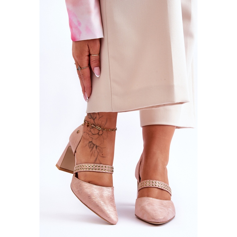 Sapatos de couro com cinto Maciejka 05950-33 rosa 1 Sapatos de couro com cinto Maciejka 05950-33 rosa 1