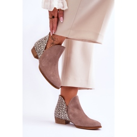 Botas de couro Maciejka com manchas 04091-55 bege escuro 2