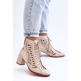 Botas de couro Openwork Maciejka 05508-22 bege claro 2 Botas de couro Openwork Maciejka 05508-22 bege claro 2