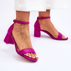 FB1 Sandália de camurça com salto baixo roxo Quincy 2
