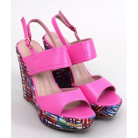 Homme Sandália de cunha cor de rosa 1