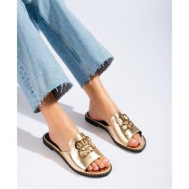 Sliders dourados Shelovet de mulher 1