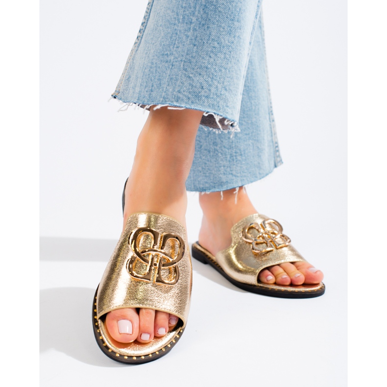 Sliders dourados Shelovet de mulher 2