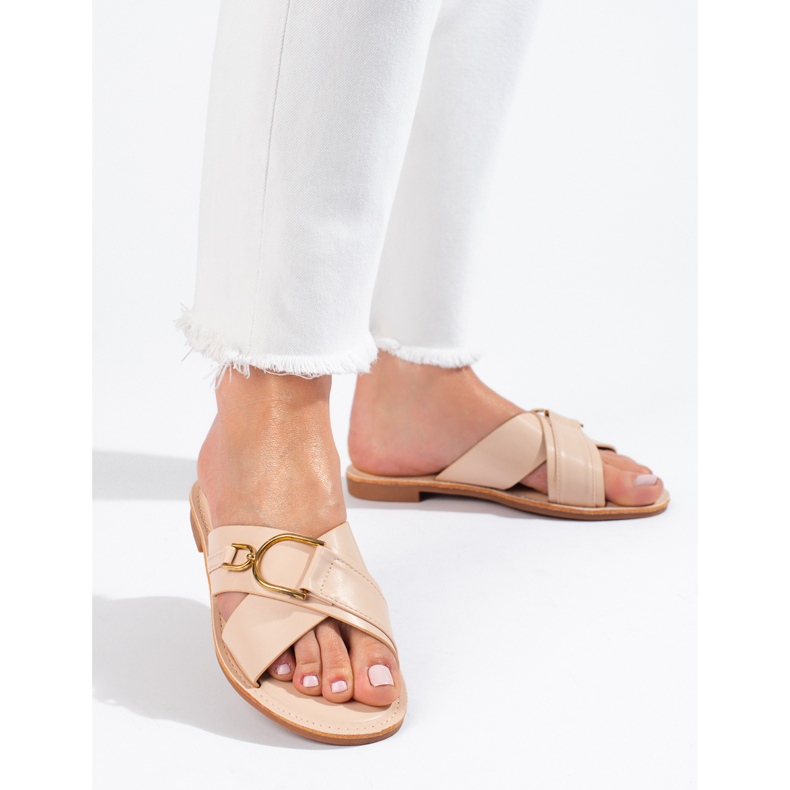 Chinelos Shelovet bege de mulher 1