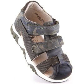 Sandália camuflada com velcro News Jr 5909 cáqui verde 1