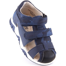 Sandália camuflada com velcro News Jr 5909 azul marinho 1