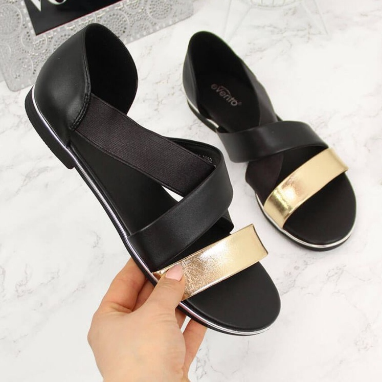 Jezzi W EVE293B sandália preta sem cadarço preto 1