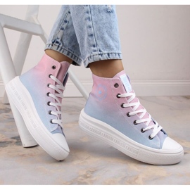 Tênis cano alto com plataforma Big Star W INT1877B ombre azul 1