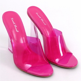 BM Sandália salto transparente Seymour Fuchsia rosa 1
