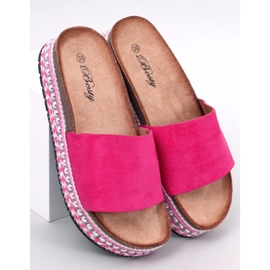 BM Chinelos com sola decorada da Donnie Fuchsia rosa 1 BM Chinelos com sola decorada da Donnie Fuchsia rosa 1