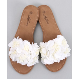 Chinelos florais Corey White branco 1