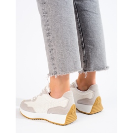 TRENDI Sapatos esportivos casuais na plataforma bege branco 1