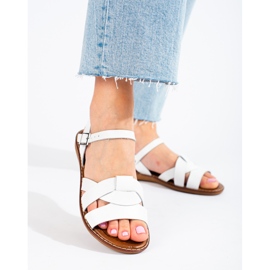 W. Potocki Sandálias de mulher em pele Potocki branco 1