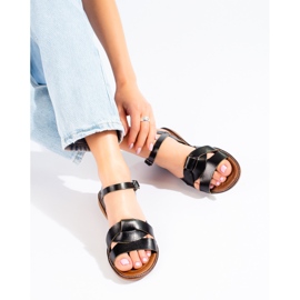 W. Potocki Sandálias de pele de mulher Potocki preto 2