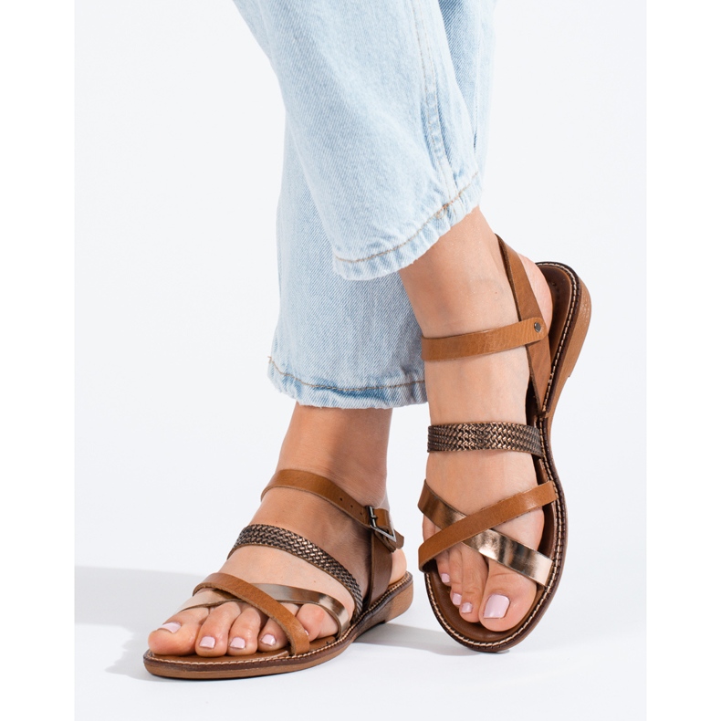 W. Potocki Sandálias de mulher em pele castanha Potocki castanho 1