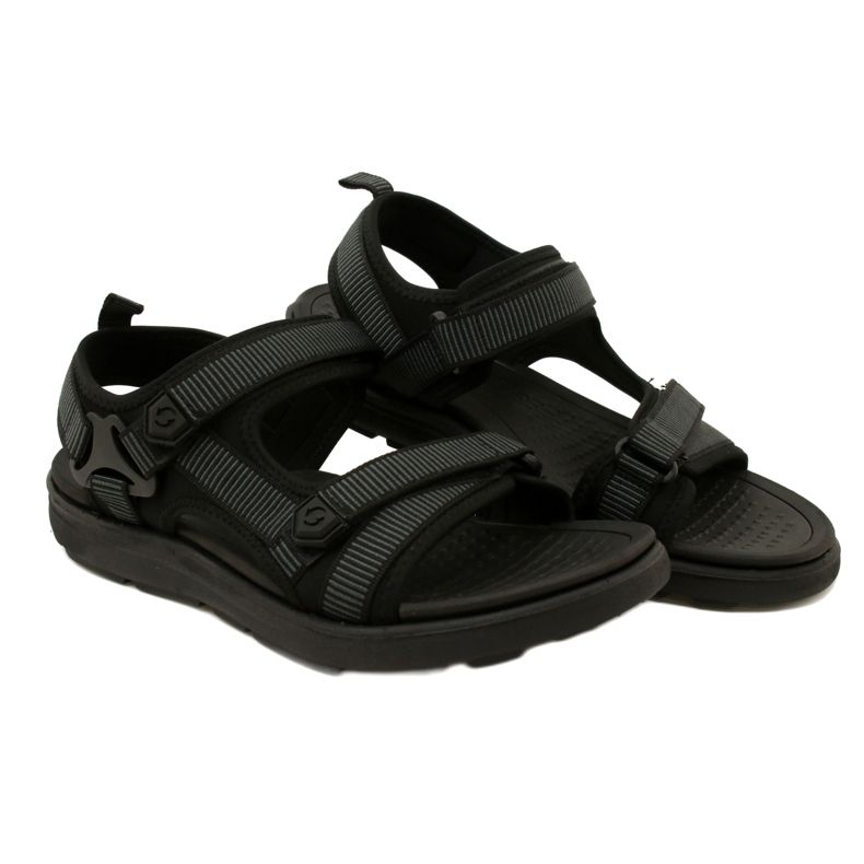 Sandálias desportivas de homem negro com velcro News 23MN11-5623 preto 6