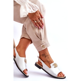 Sandálias Femininas com Decoração S.Barski KV-2775-49 Prata 5