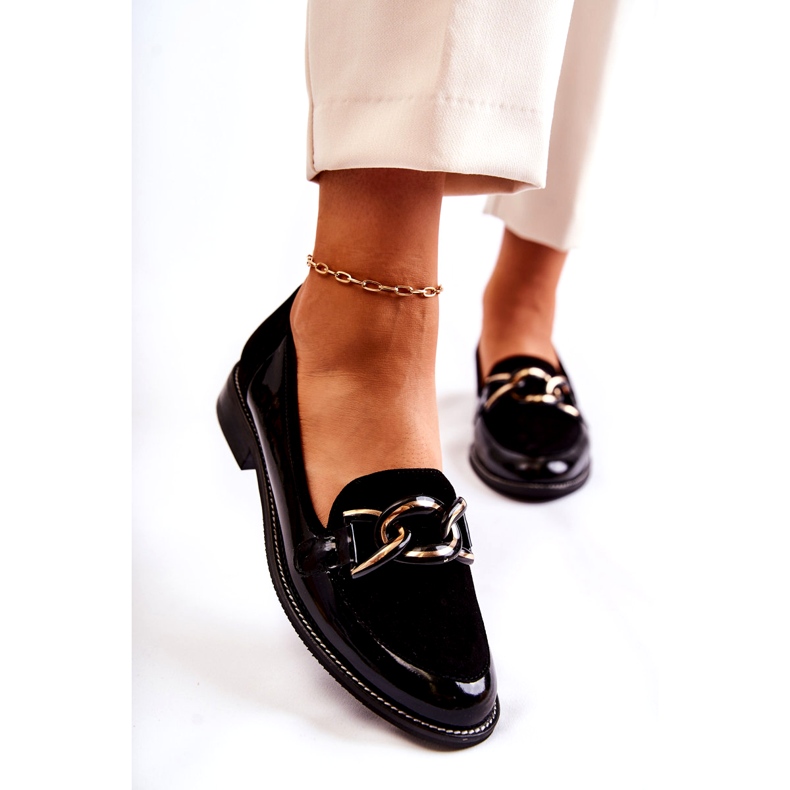 Mocassins Clássicos com Corrente Laura Messi 2531 Preto 3