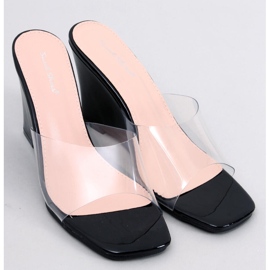 BM Slides de cunha transparentes Rocks Black preto 1