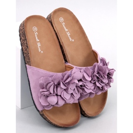 BM Chinelos de cortiça com flores Fowley Purple tolet 1