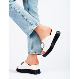 Sandália de cunha branca Shelovet branco 1