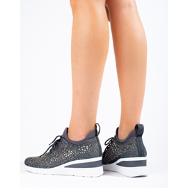 Tênis plataforma preto Shelovet. cinza 2