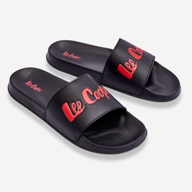Chinelos masculinos Lee Cooper LCW-23-42-1730 claros preto-vermelho 2