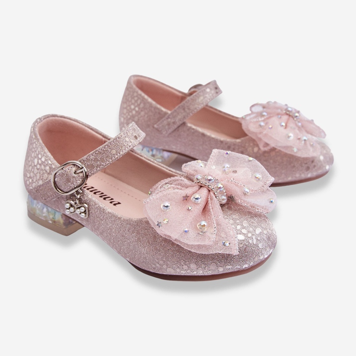 PA1 Bailarinas infantis com laço de velcro prata-rosa Nicola 2 PA1 Bailarinas infantis com laço de velcro prata-rosa Nicola 2