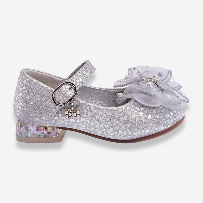 PA1 Bailarinas infantis com laço de velcro cinza prateado Nicola prata 1 PA1 Bailarinas infantis com laço de velcro cinza prateado Nicola prata 1
