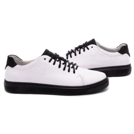 Polbut Sapatos de couro masculino 2109 branco com preto 5