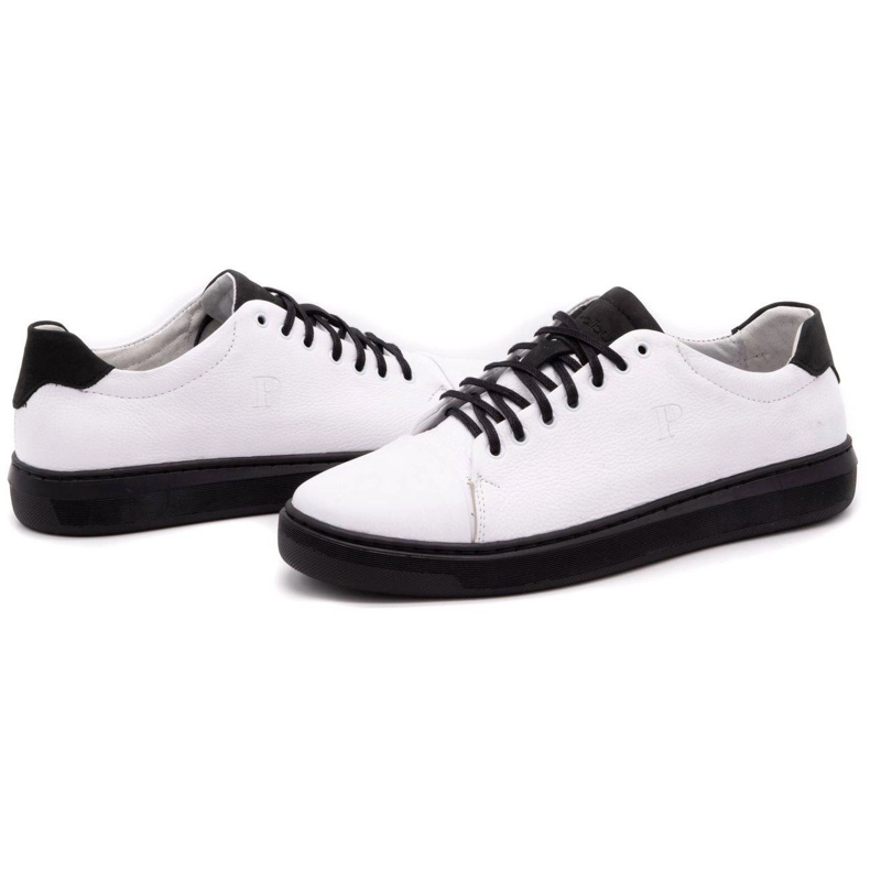 Polbut Sapatos de couro masculino 2109 branco com preto 6