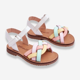 Sandália Infantil Velcro Multicolor Kimmi branco 2