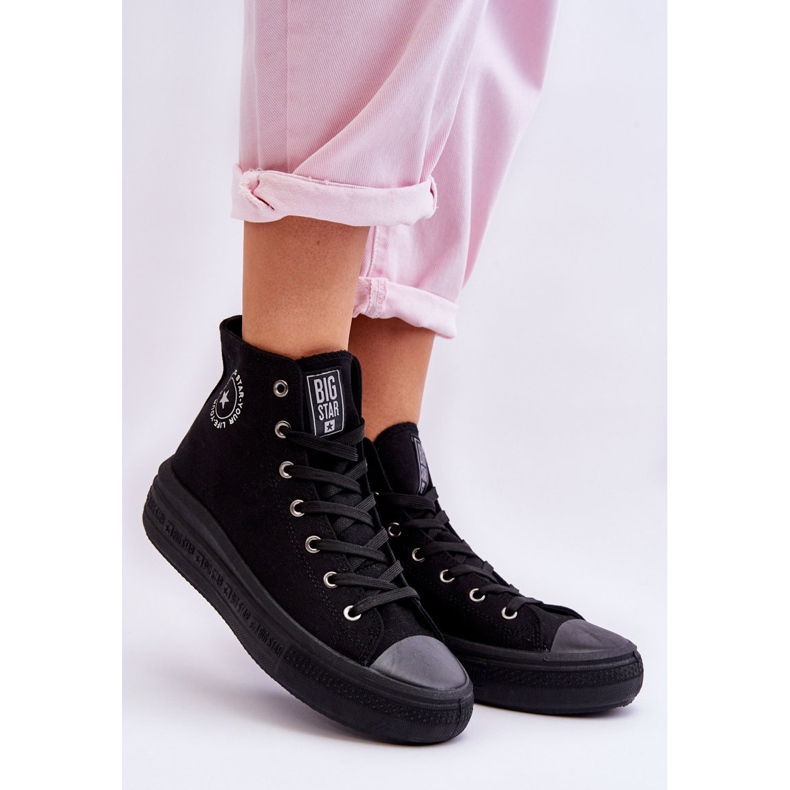 Tênis alto feminino Big Star LL274A182 preto 2