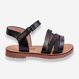 Sandália Infantil Com Riscas Preta Isla preto 1