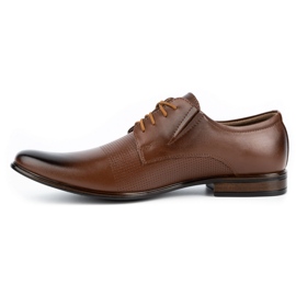 Olivier Sapatos masculinos elegantes de couro 302T3 castanhos marrom 1
