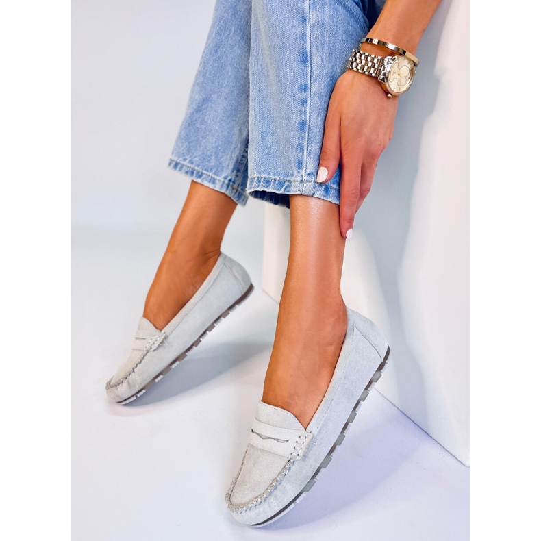 Mocassins de camurça cinza Anaya para mulheres 2