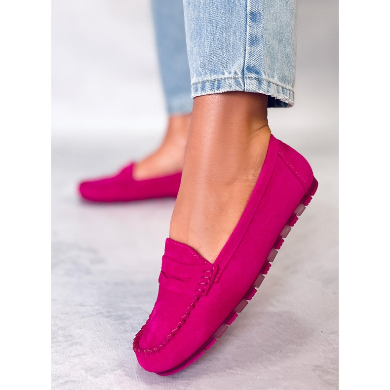 Mocassins de mulher Anaya Fuchsia em camurça rosa 1
