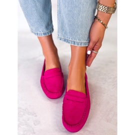 Mocassins de mulher Anaya Fuchsia em camurça rosa 2 Mocassins de mulher Anaya Fuchsia em camurça rosa 2