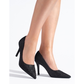 Salto alto de mulher Shelovet preto com purpurina 1