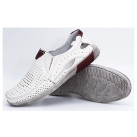 Olivier Mocassins masculinos de couro perfurado 937MP branco 3