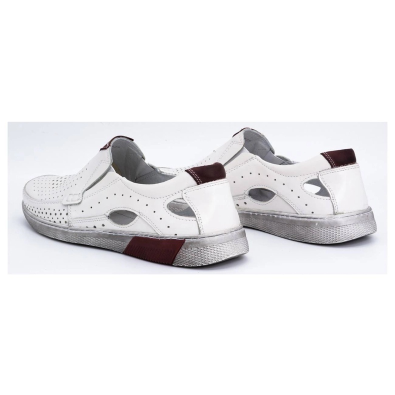 Olivier Mocassins masculinos de couro perfurado 937MP branco 5