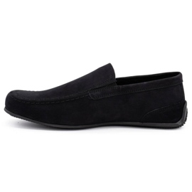 Polbut Mocassins de couro masculino 2105 nobuck preto 1