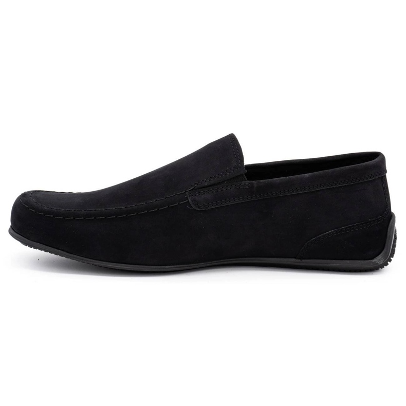 Polbut Mocassins de couro masculino 2105 nobuck preto 1