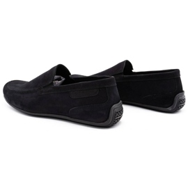 Polbut Mocassins de couro masculino 2105 nobuck preto 3